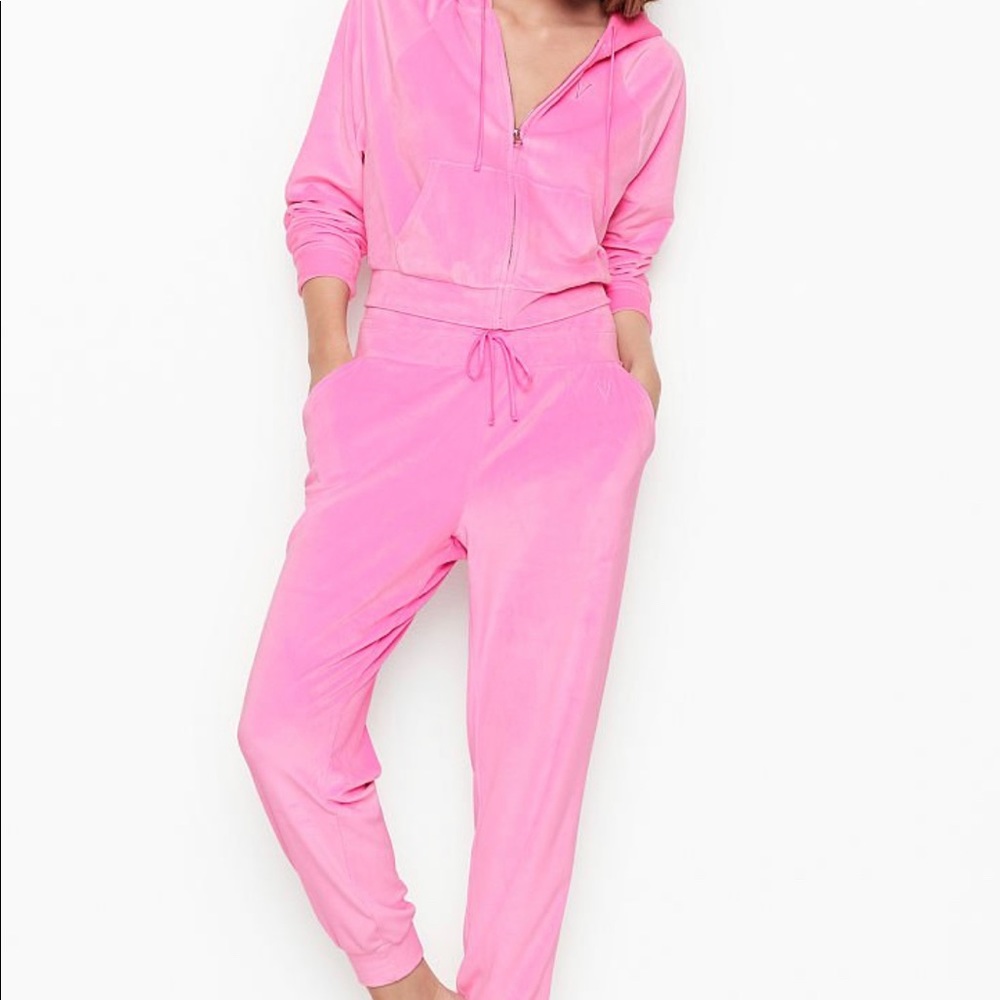 Victoria secret cotton Candy pink velour tracksuit set 💕 large